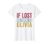 Divertido si se Pierde Regreso a Olivia Relación Pareja Coincidencia Camiseta gráfica económica, Mujer, Blanco, S
