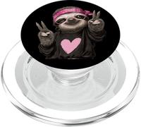 Divertido Signo de Paz de Perezoso Lindo Animal Retro vibrador juguetón Trippy PopSockets PopGrip para MagSafe