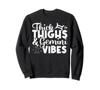 Divertido signo del zodiaco Géminis Muslos gruesos Géminis Vibes Hombres Mujeres Sudadera