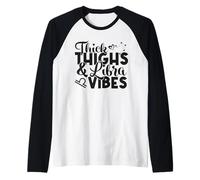 Divertido Signo del Zodiaco Libra Muslos Gruesos Libra Vibes Hombres Mujeres Camiseta Manga Raglan