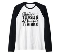 Divertido Signo del Zodiaco Tauro Muslos Gruesos Vibes Tauro Hombres Mujeres Camiseta Manga Raglan