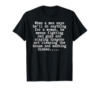 Divertido Slaying Dragons Marido Tareas Sarcasmo Camiseta