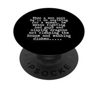 Divertido Slaying Dragons Marido Tareas Sarcasmo PopSockets PopGrip Adhesivo