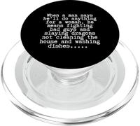 Divertido Slaying Dragons Marido Tareas Sarcasmo PopSockets PopGrip para MagSafe