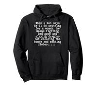 Divertido Slaying Dragons Marido Tareas Sarcasmo Sudadera con Capucha