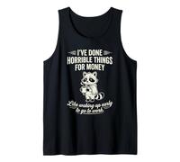 Divertido Sleepy Trash Raccoon Panda Despertar Humor Sarcástico Camiseta sin Mangas