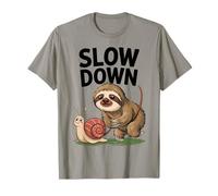 Divertido Slow Down Diciendo Perezoso Caracol Humor Relajado Vibes Papá Camiseta
