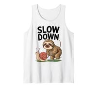 Divertido Slow Down Diciendo Perezoso Caracol Humor Relajado Vibes Papá Camiseta sin Mangas