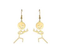 Divertido Smiley dedo medio Graffiti Pendientes colgantes personalizados Cool gestos Collar Punk creativo único hecho a mano Declaración Amistad Joyería Mujeres Hombres (oro 2)