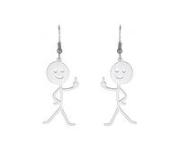 Divertido Smiley dedo medio Graffiti Pendientes colgantes personalizados Cool gestos Collar Punk creativo único hecho a mano Declaración Amistad Joyería Mujeres Hombres (plata3)