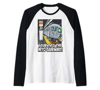 Divertido Sobreviví al Metro de Nueva York Mi Viaje a la Ciudad de Nueva York Camiseta Manga Raglan
