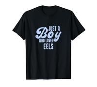 Divertido Solo Un Chico Que Ama Las Anguilas Camiseta gráfica económica, Hombre, Negro, XL