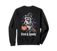 Divertido sombrero de bruja de mapache salvaje y espeluznante para Halloween Sudadera