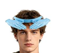 Divertido sombrero de mano - Banda ligera con forma de palma de 10 x 6 cm | Escudo solar impreso en 3D 130 g, accesorio para tocado excéntrico para verano, golf, vacaciones, azul, 3XS