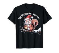 Divertido Sombrero de Papá Noel con Forma de Ardilla con Forma de Nuez Antes de Navidad Camiseta