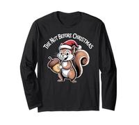 Divertido Sombrero de Papá Noel con Forma de Ardilla con Forma de Nuez Antes de Navidad Manga Larga