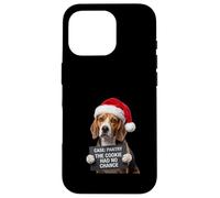 Divertido Sombrero de Papá Noel navideño con Foto policial de Perro Beagle, ladrón de Galletas Carcasa para iPhone 16 Pro