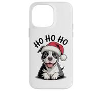 Divertido Sombrero de Papá Noel para Perro Pitbull Ho Ho Ho Navidad Pit Bull Carcasa para iPhone 14 Pro MAX