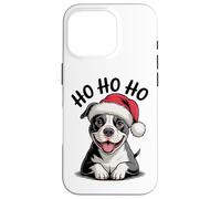 Divertido Sombrero de Papá Noel para Perro Pitbull Ho Ho Ho Navidad Pit Bull Carcasa para iPhone 16 Pro