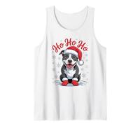 Divertido Sombrero de Papá Noel para Perro Pittie Ho Ho Ho Navidad Camiseta sin Mangas