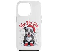 Divertido Sombrero de Papá Noel para Perro Pittie Ho Ho Ho Navidad Carcasa para iPhone 13 Pro