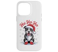 Divertido Sombrero de Papá Noel para Perro Pittie Ho Ho Ho Navidad Carcasa para iPhone 14 Pro MAX