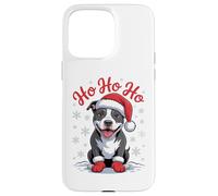 Divertido Sombrero de Papá Noel para Perro Pittie Ho Ho Ho Navidad Carcasa para iPhone 15 Pro MAX