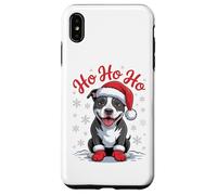 Divertido Sombrero de Papá Noel para Perro Pittie Ho Ho Ho Navidad Carcasa para iPhone XS MAX