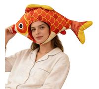 Divertido sombrero de pez de felpa, divertido gorro de felpa loca para fiesta, disfraz de sombrero con forma de pez, para Pascua, carnaval, fiesta de máscaras, club, cosplay