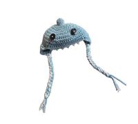 Divertido sombrero trenzado para mascotas, para fotos, lana suave, dientes de fieltro, cómodo, fácil de llevar para eventos especiales, sombrero trenzado de perro