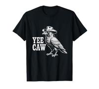 Divertido Sombrero Vaquero con Forma de Cuervo de Yee Caw, Juego de Palabras Vintage con Forma de pájaro Occidental Camiseta