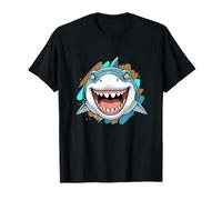 Divertido Sonriente Dibujos Animados Tiburón Camiseta