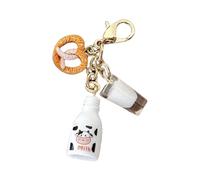 Divertido soporte con forma de pan de leche, monedero, versátil, decoración para colgar, accesorios de transporte diario, bonito colgante de papelería