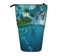 Divertido soporte para lápices de caza de patos, estuche telescópico para lápices, bolsa de maquillaje, organizador para oficina, Imagina cielo y mar, Talla única, Organizador de bolsas