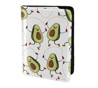 Divertido soporte para pasaporte con estampado de aguacates de dibujos animados, artículos esenciales de viaje, cartera antirrobo para tarjetas y pasaportes, tamaño para adaptarse a todos los