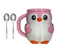 Divertido soporte para pintas de helado con forma de pingüinos con funda aislada, cajón de almacenamiento integrado y cucharas, organizadores de postres, decoración de cocina, utensilios de helado