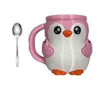 Divertido soporte para pintas de helado con forma de pingüinos con funda aislada, cajón de almacenamiento integrado y cucharas, organizadores de postres, decoración de cocina, utensilios de helado