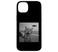 Divertido Sorprendido Gato Asustado Selfie Alien OVNI Extraterrestre Carcasa para iPhone 14 Plus