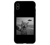 Divertido Sorprendido Gato Asustado Selfie Alien OVNI Extraterrestre Carcasa para iPhone XS MAX