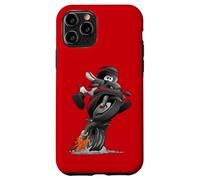Divertido Sportbike Motocicleta Jinete Wheelie Biker Cartoon Carcasa para iPhone 11 Pro
