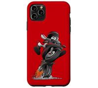 Divertido Sportbike Motocicleta Jinete Wheelie Biker Cartoon Carcasa para iPhone 11 Pro MAX