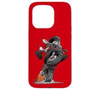 Divertido Sportbike Motocicleta Jinete Wheelie Biker Cartoon Carcasa para iPhone 15 Pro