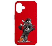 Divertido Sportbike Motocicleta Jinete Wheelie Biker Cartoon Carcasa para iPhone 16