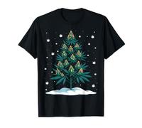 Divertido Stoner Árbol de Navidad Cáñamo Arte Holiday Design Weed Camiseta