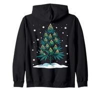 Divertido Stoner Árbol de Navidad Cáñamo Arte Holiday Design Weed Sudadera con Capucha