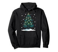 Divertido Stoner Árbol de Navidad Cáñamo Arte Holiday Design Weed Sudadera con Capucha
