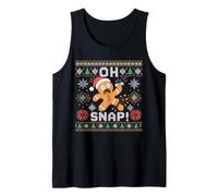 Divertido suéter Feo de Navidad con diseño de Hombre de Jengibre Oh Snap Camiseta sin Mangas