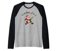 Divertido suéter Feo de Navidad rocoso x mas Santa Claus Camiseta Manga Raglan