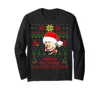Divertido suéter Feo navideño del Presidente de Millard Fillmore Manga Larga