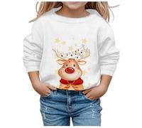 Divertido suéter navideño para niña, sudadera de forro polar para niños sin capucha, cálido suéter de Navidad cómodo Ugly Christmas traje de Navidad adolescente niña